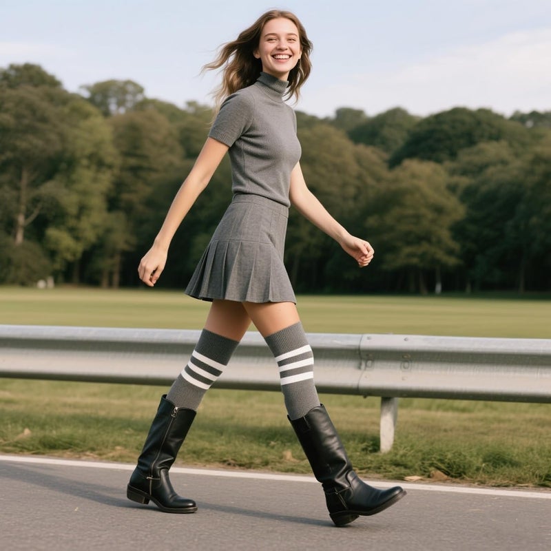 Zando Women's 6-Pack Cotton Thigh High Over Knee Socks - Striped Boot Socks & Leg Warmers for Daily, Sports, Cosplay - Image 4